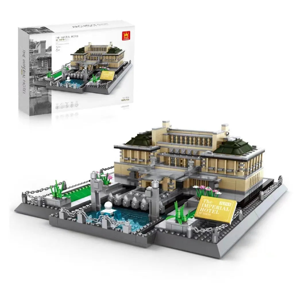 Wange building block street view set with landmark pieces including Eiffel Tower and Big Ben