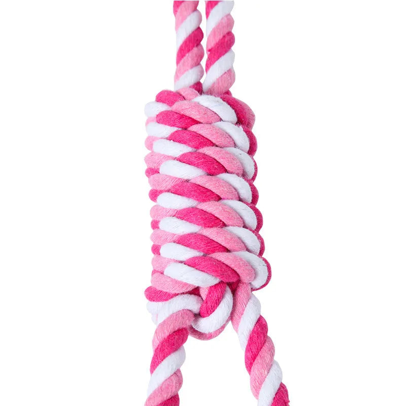 38cm cotton string dog tug toy in red and white or blue and white colours for medium large breed dogs