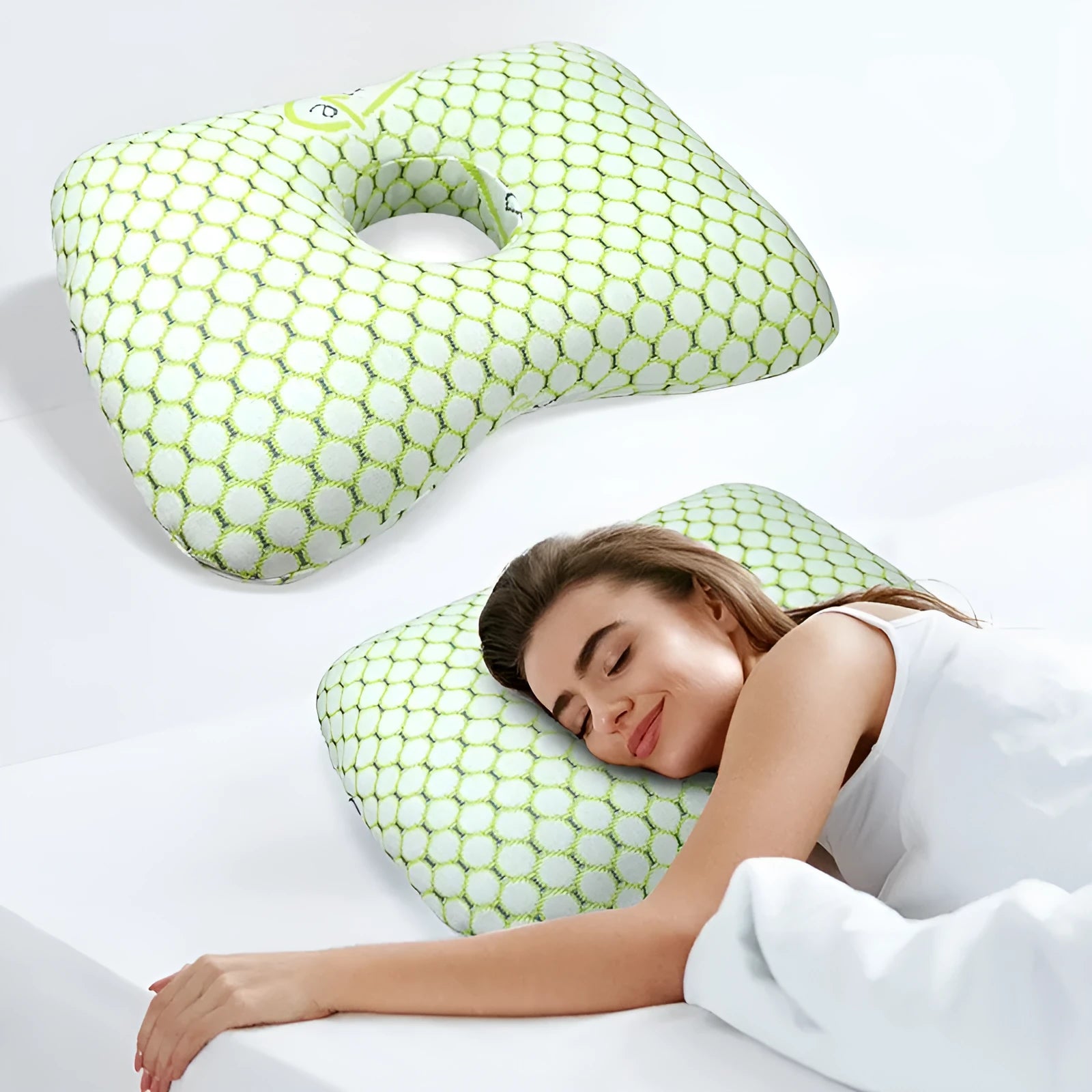 Adult single hole ear pillow for beauty salon procedures with detachable cover options