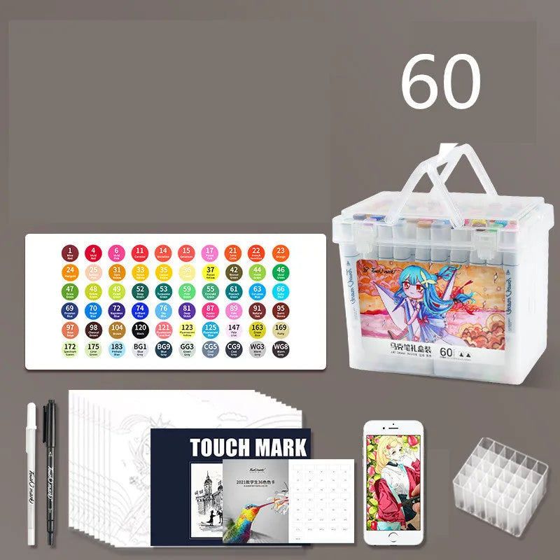 Watercolour pen set for children with 24 colours in a pencil bag, flower design