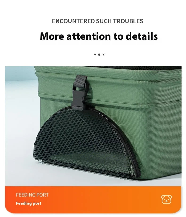 Black metal pet cart with one-click folding mechanism and detachable construction