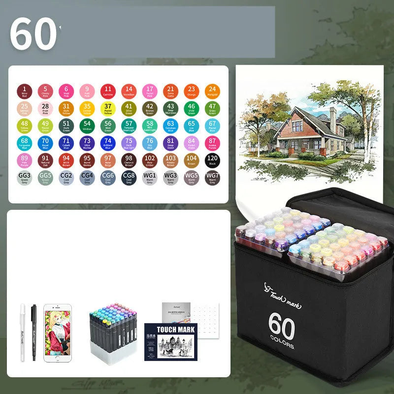 Watercolour pen set for children with 24 colours in a pencil bag, flower design