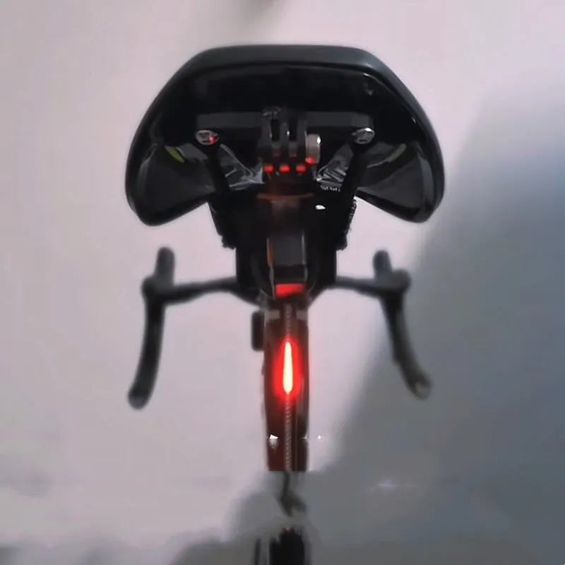 USB charging waterproof cycling taillight available in blue, pink, red, white and yellow colour options