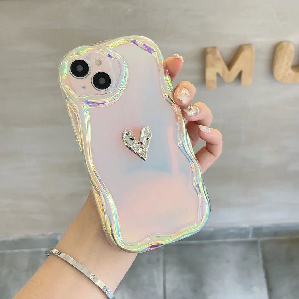 Colourful laser gradient TPU drop-resistant protective phone case for iPhone 12 13 14 in purple