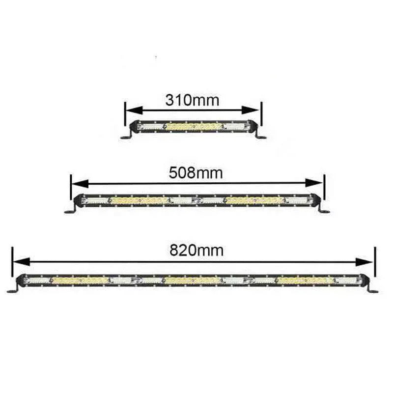 Ultra-thin white aluminium LED strip light bar for vehicle mounting, showing slim profile.