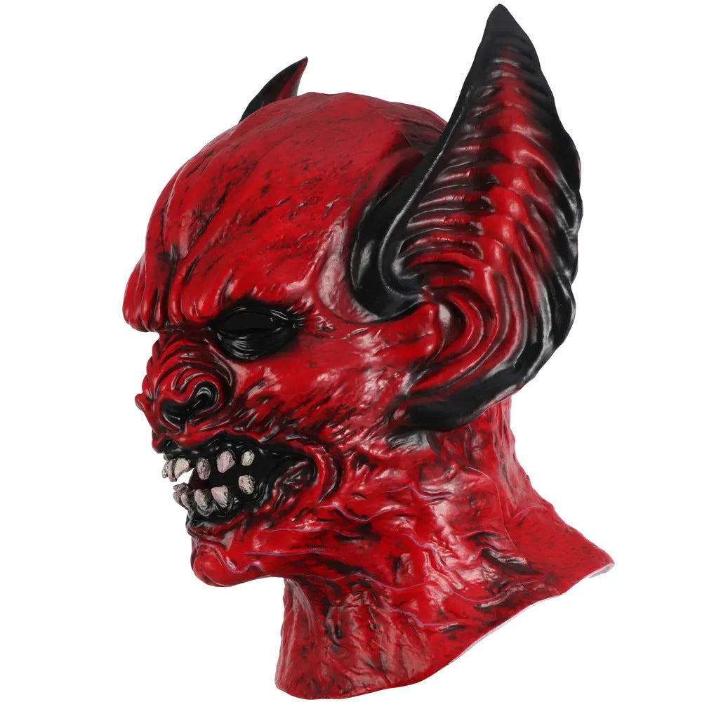 Red bat head cover mask made from RP foam for Halloween and costume parties
