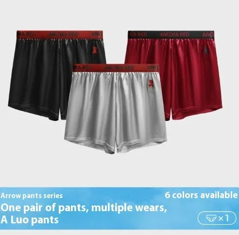 Men's solid colour boxer briefs on a mid waist mannequin showing the polyester knit fabric.