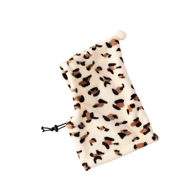 Cloth bear headdress pet hat with rabbit ears in leopard print colour