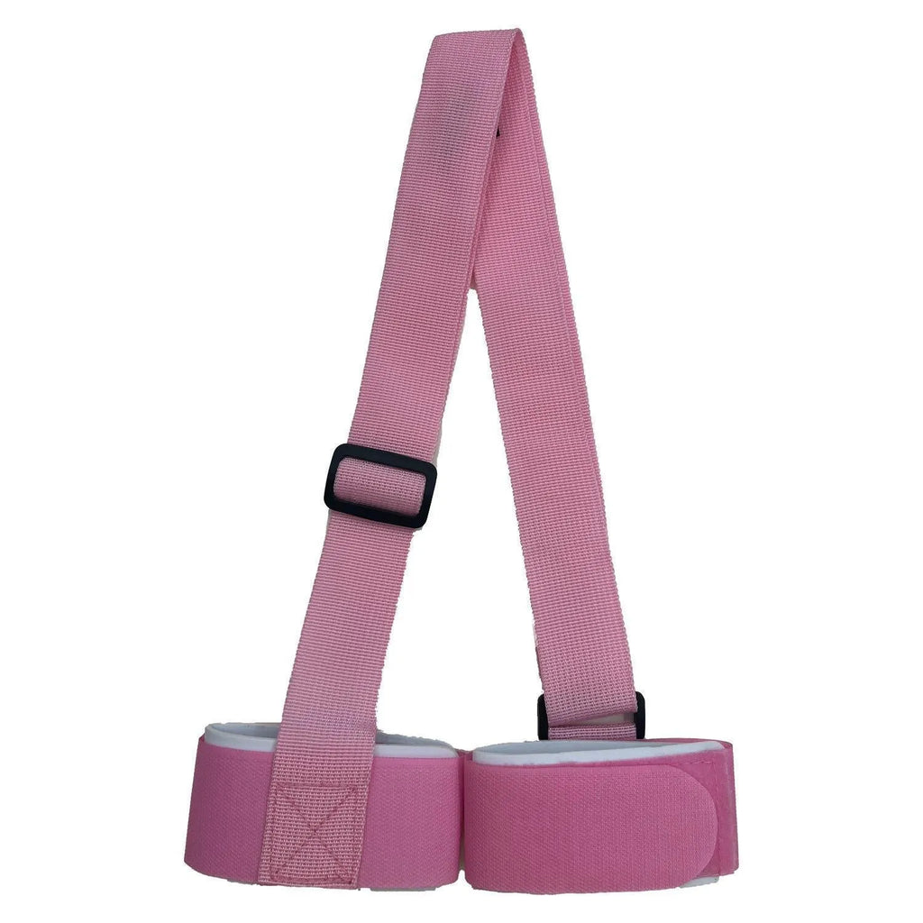 Adjustable hook and loop shoulder strap for skiing bandage and equipment transport in four colour options
