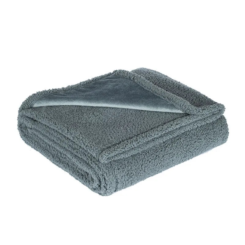 Flannel cotton wool sherpa thick pet blanket waterproof base dog kennel bed mat beige grey black coffee sizes XS to XXL