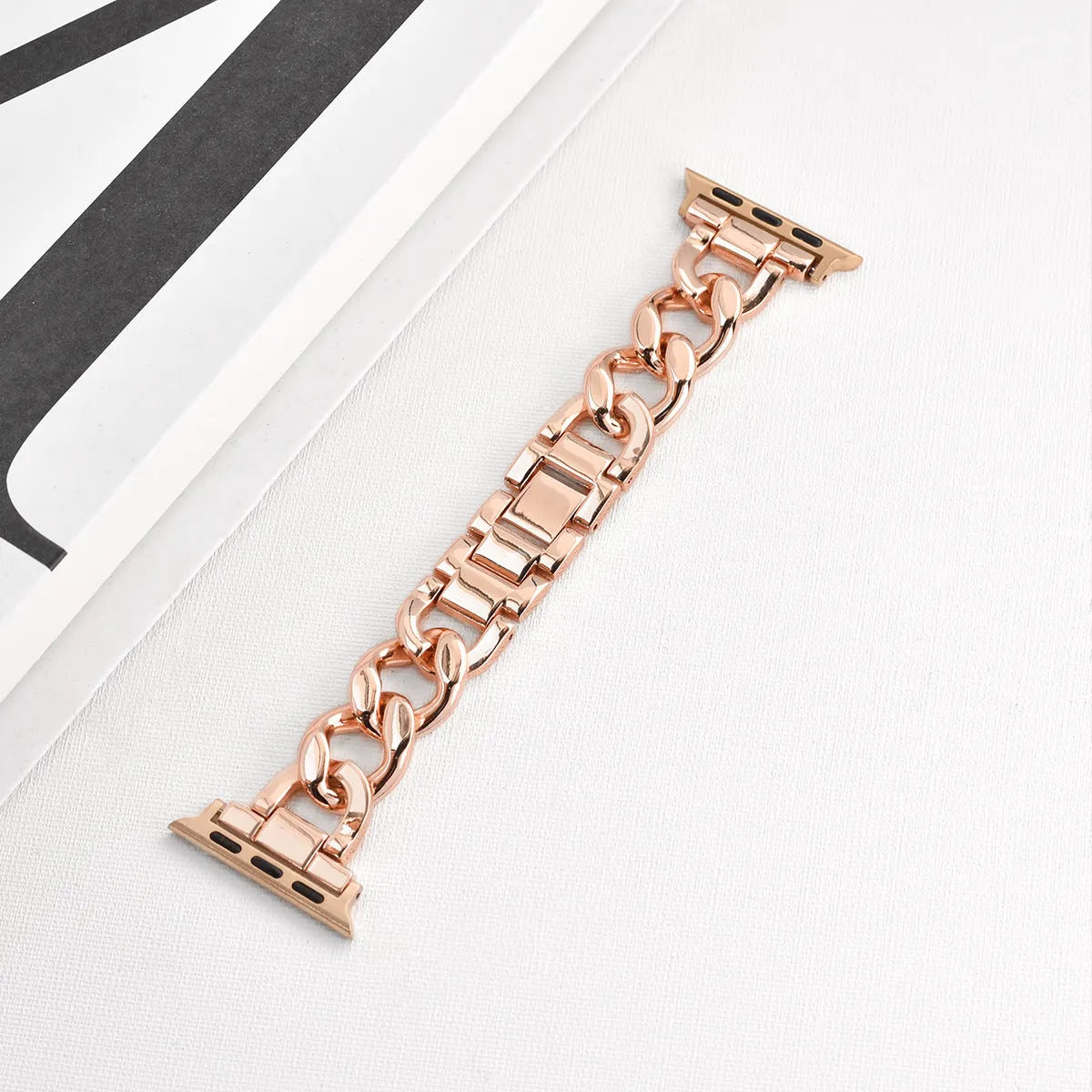 Denim chain metal Apple Watch strap in five colours compatible with 38mm to 49mm models