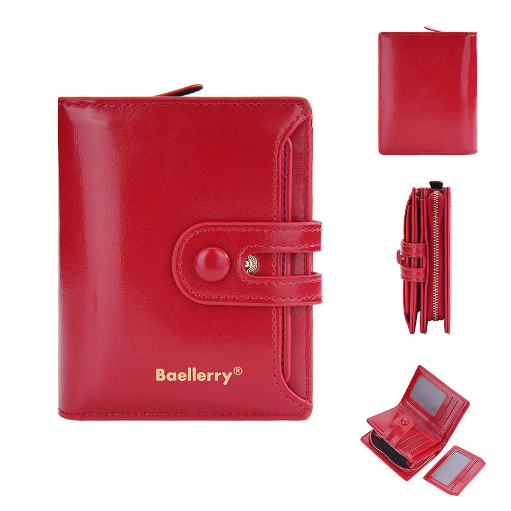 Women's PU leather wallet card holder with polyester lining in eight colour options