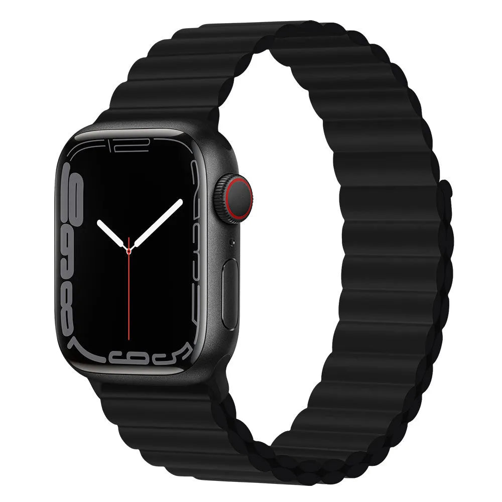 Silicone loop magnetic watch strap in starlight colour compatible with Apple Watch 38mm