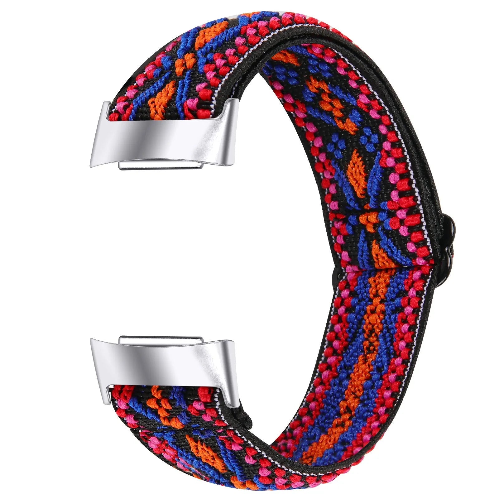 Printed elastic replacement strap for Fitbit Charge 6 watch in adjustable design with colourful patterns
