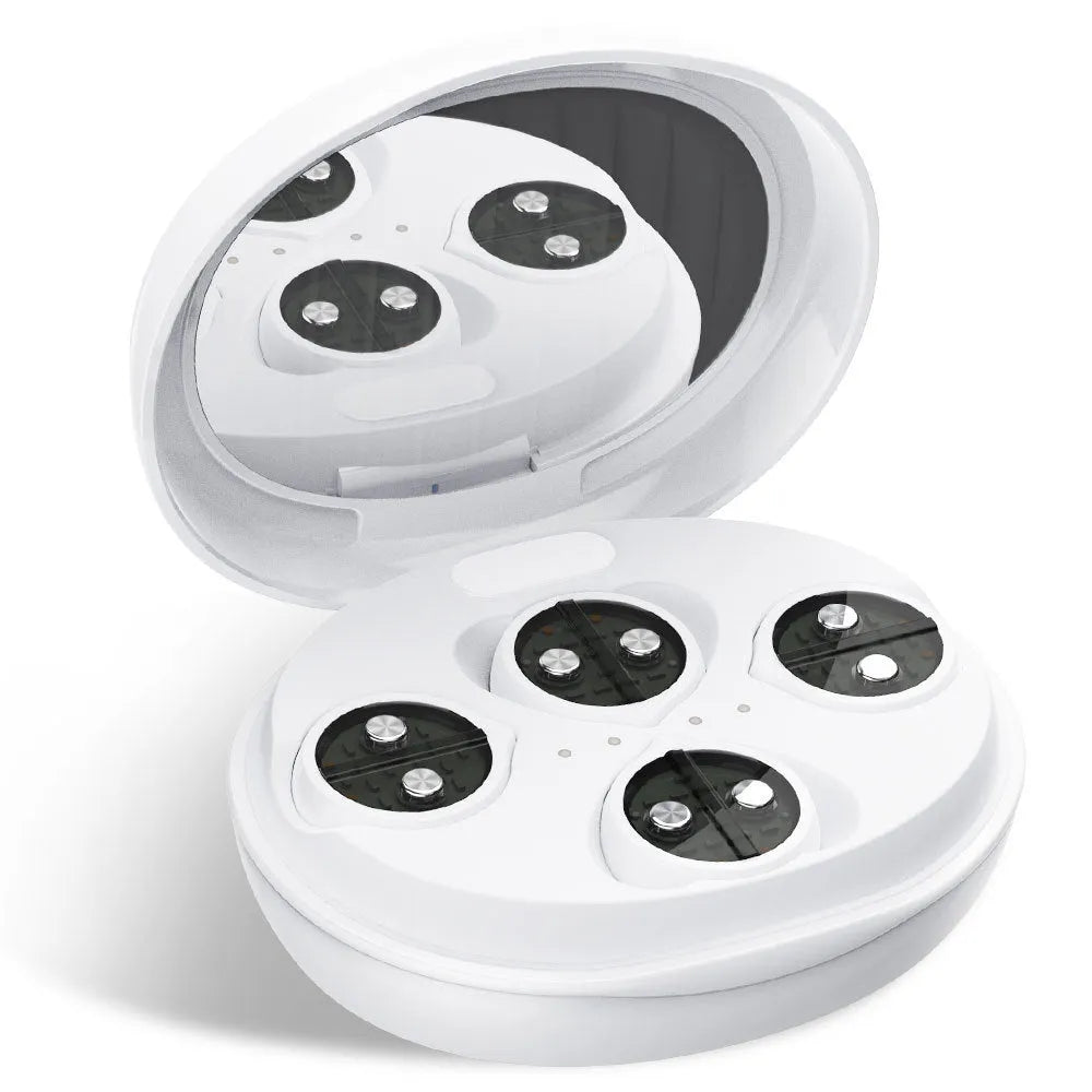 White wireless red light eye and facial massager device for dark circles treatment
