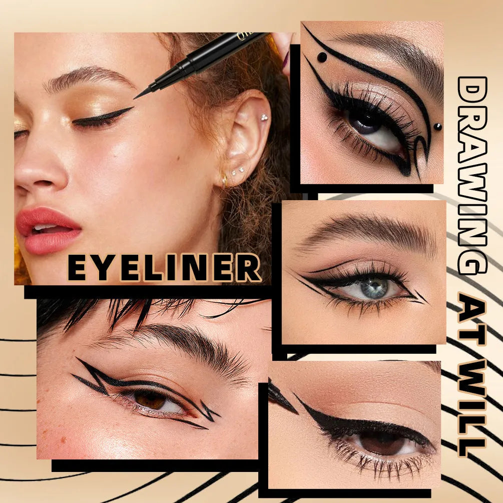 Black liquid eyeliner pen with fine tip applicator, labelled Q2407.