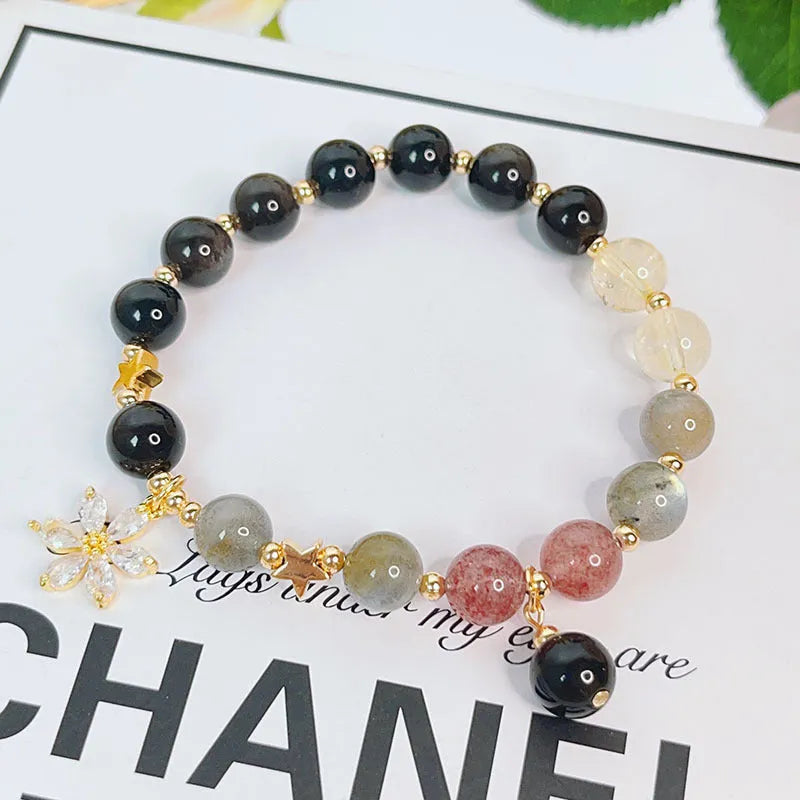 Silverstone bracelet for women with electroplated finish showing Flowers, Love, and Star design options.