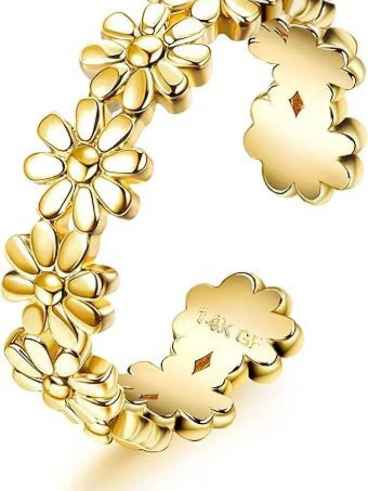 Geometric toe ring with gold plating and rhinestone or water drop decoration options