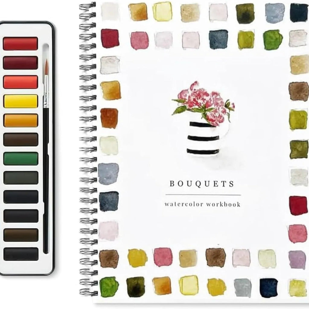 Portable watercolour exercise book with birds theme, 23x16.5cm paper pad for beginners
