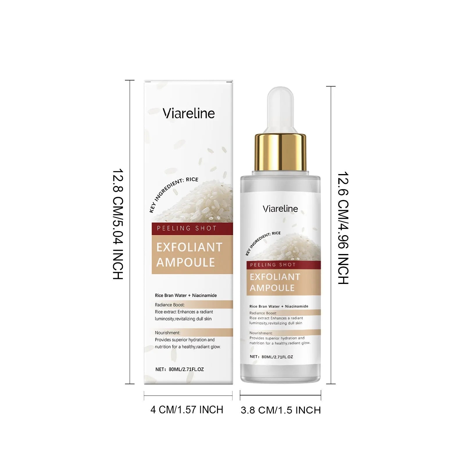 80ml bottle of cleansing and nourishing facial exfoliating liquid with hyaluronic acid