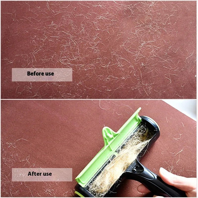 Automatic pet hair lint roller with adhesive cleaning roller for sofa fabrics