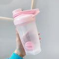 Blender shaker bottle with stirring ball, leakproof knob closure, available in purple, blue, pink, yellow, grey, 500ml and 700ml sizes