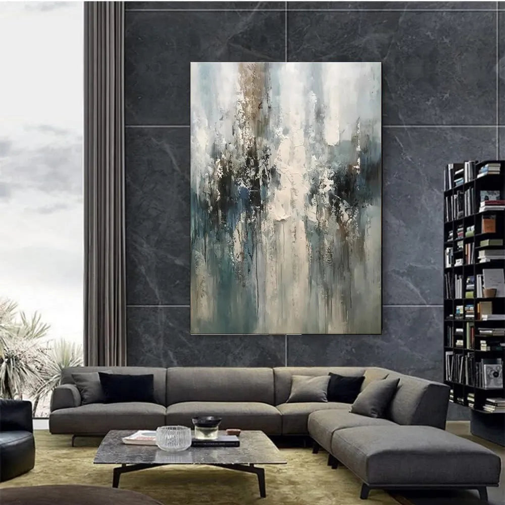 Handmade oil painting canvas wall art modern abstract unstretched frameless decor