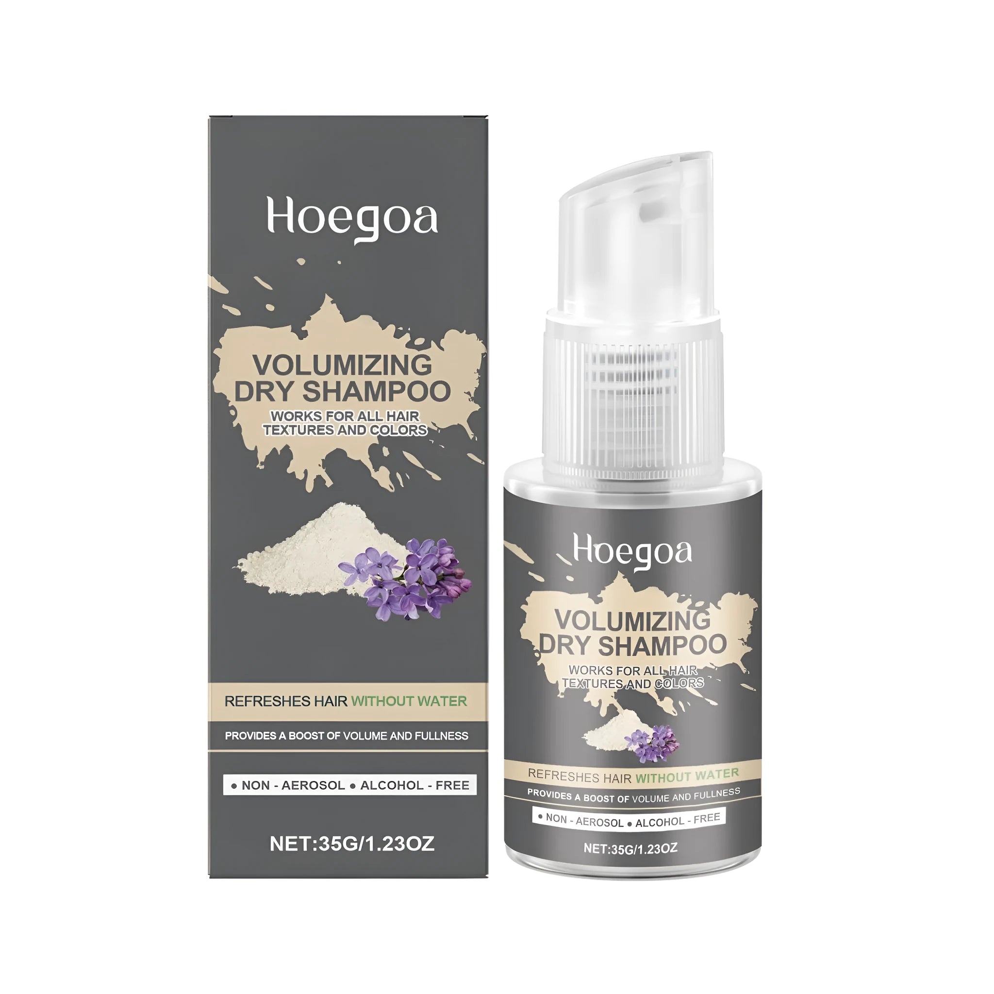35g canister of volumizing dry shampoo with lavender and rosemary extracts for oil control and root lift