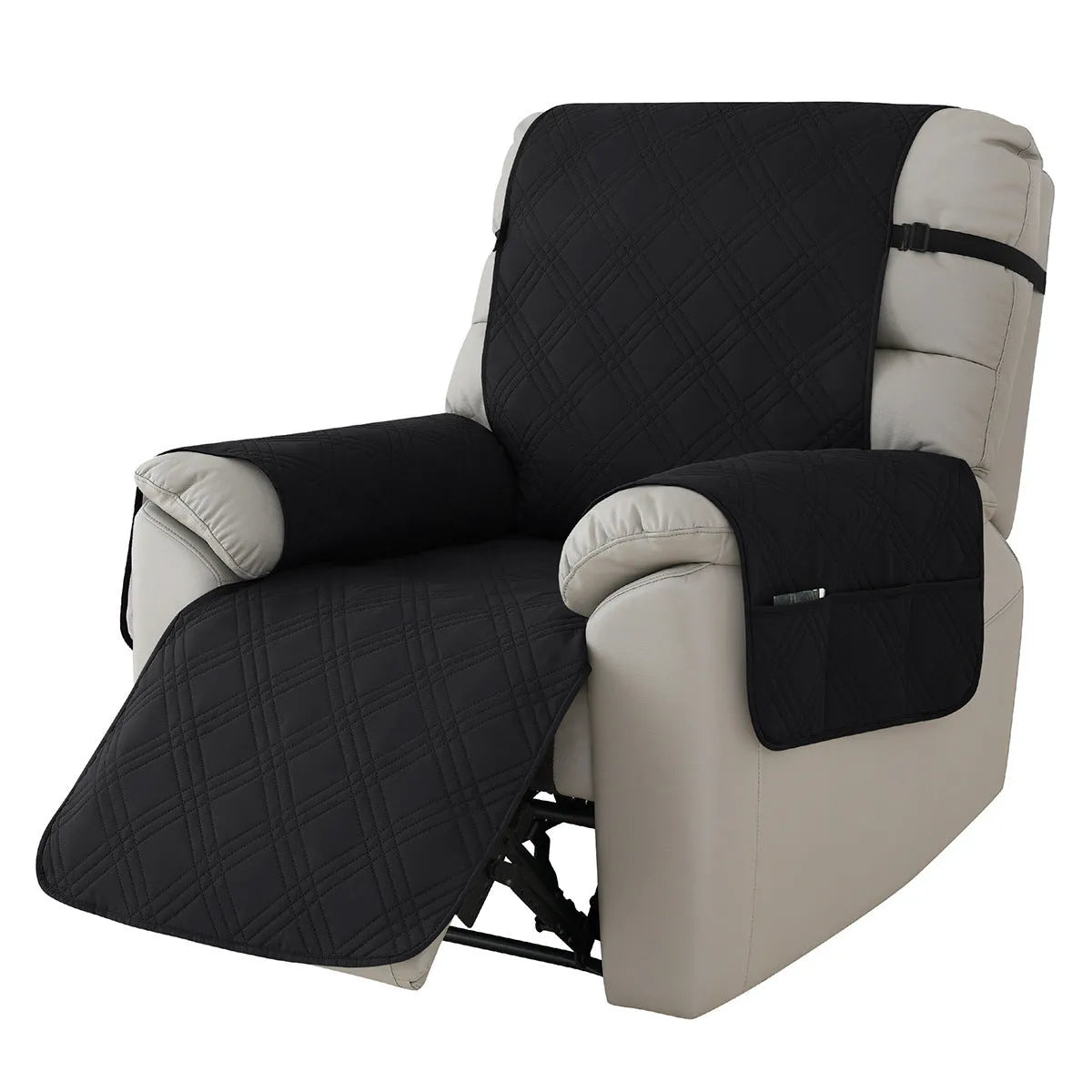 Quilted waterproof sofa cover for Chivas massage chair in burgundy colour, American country style
