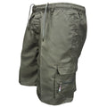 Men's cotton casual shorts with multiple pockets and drawstring waist in various colours