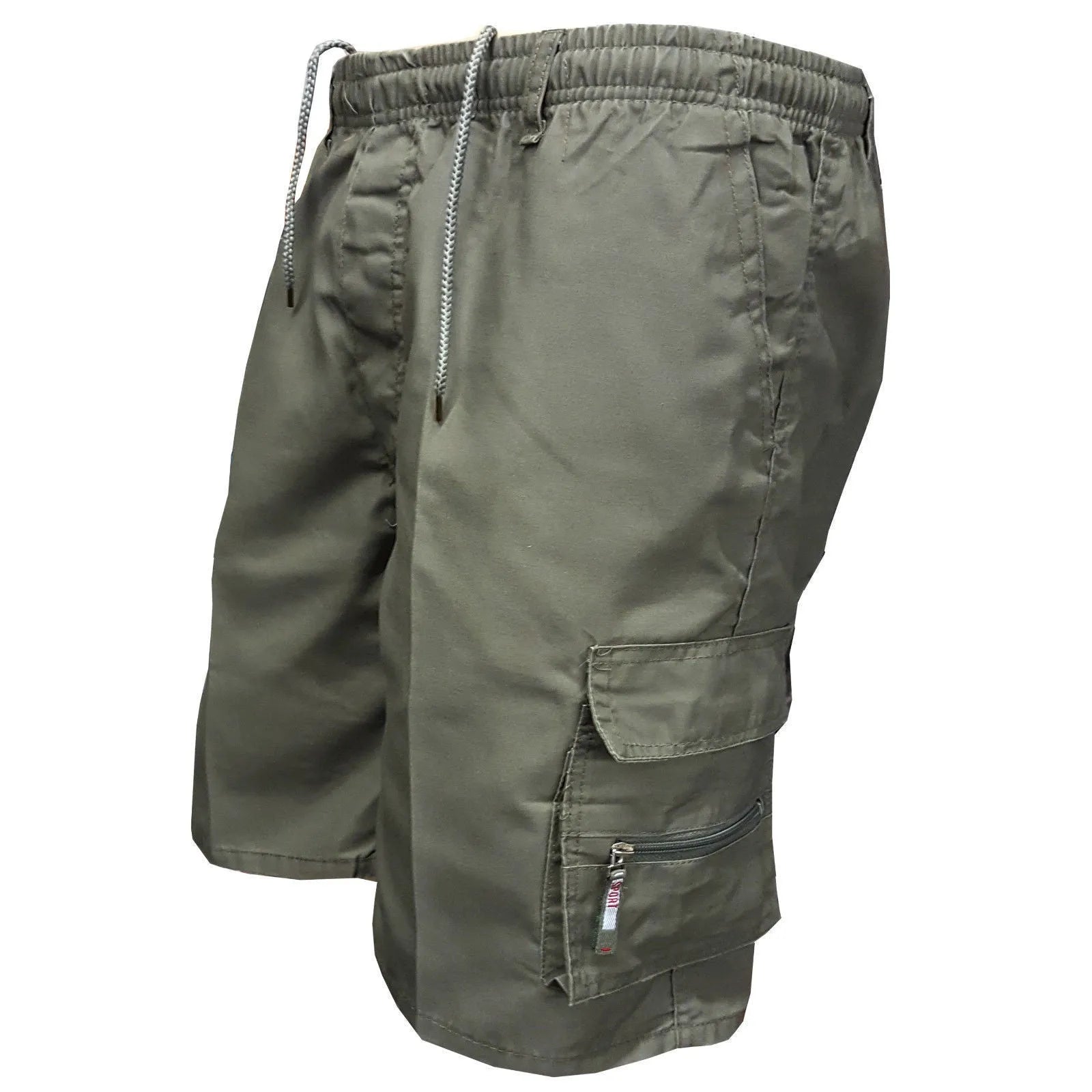 Men's cotton casual shorts with multiple pockets and drawstring waist in various colours