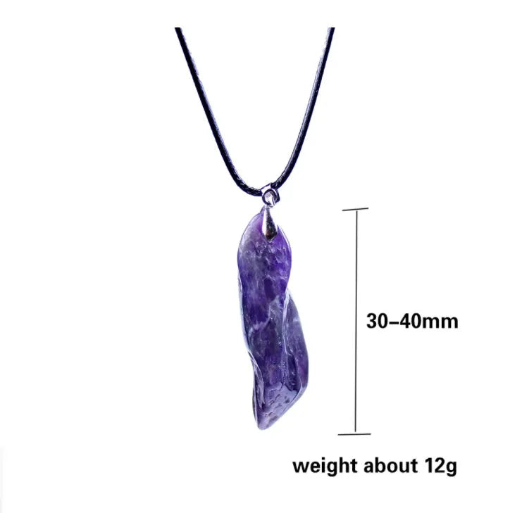 Natural amethyst dog teeth pendant 20-30mm length modern simplicity style purple gemstone