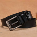 Square head pin buckle casual belt in black and brown colours with alloy buckle
