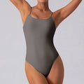 Women's slim triangle yoga jumpsuit in sleeveless tight fit with moisture absorption, shown in one of five colour options.
