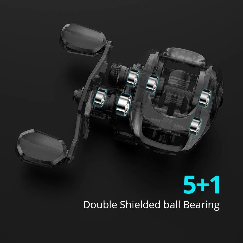 Drip wheel lure fishing rod rocking wheel line kit with left or right hand reel choice and fishing vessel.