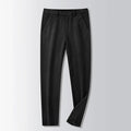 British retro striped trousers in chemical fibre blend with straight leg cut
