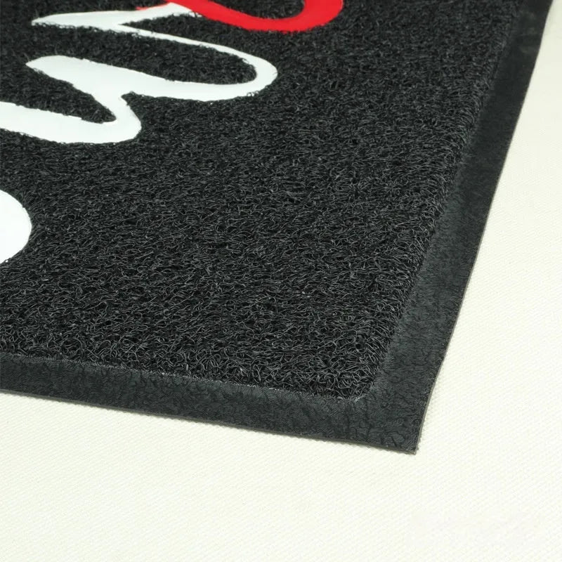 Rectangular PVC loop door entry mat in solid colour with textured surface, 45x75cm size