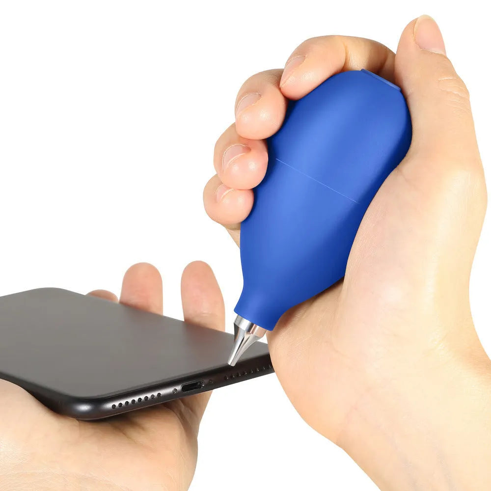 Blue rubber air blowing cleaning tool for camera and mobile phone lens dust removal