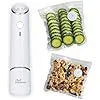 White USB electric suction pump with food-grade vacuum storage bags for kitchen food preservation