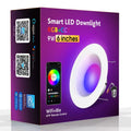 Smart WiFi Bluetooth RGBW colour changing ceiling downlight with remote control