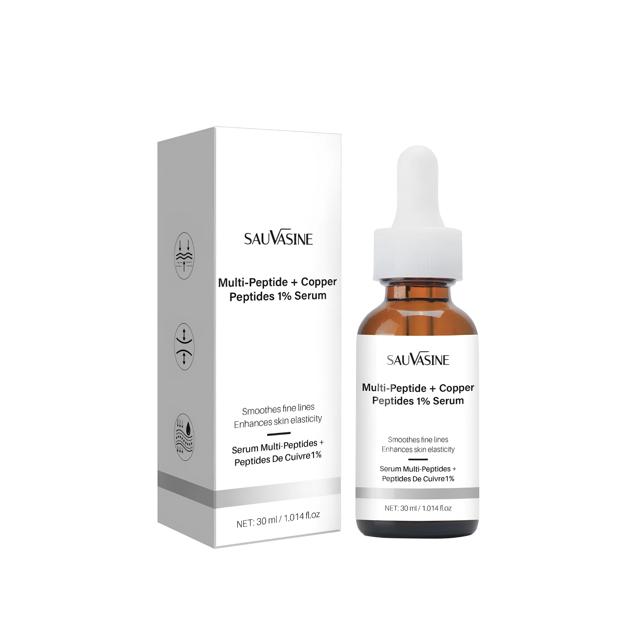 30ml bottle of moisturising oil for fading wrinkles and hydrating skin.