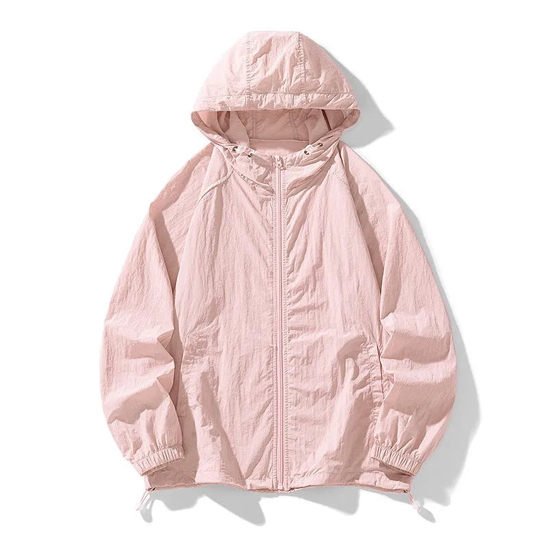 Loose-fit outdoor sports coat jacket in chemical fibre blend fabric available in multiple colours