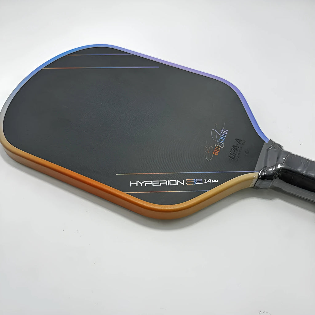 Pickleball paddle with carbon fibre matte surface showing cloth pattern texture
