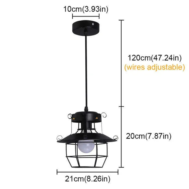 American iron droplight restaurant decorative lamp with retro lantern shape single head design