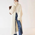Chenille large lapel long cardigan jacket for women, autumn winter, average size, colour camel