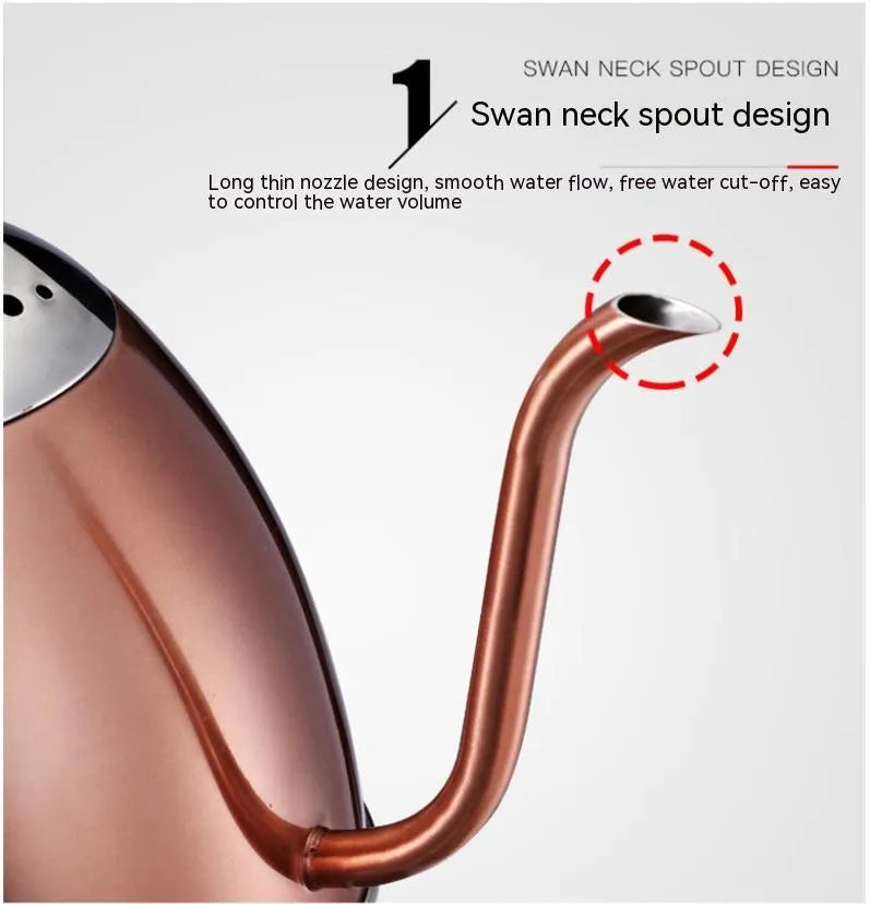 Automatic constant temperature stainless steel kettle with touch controls in gold colour