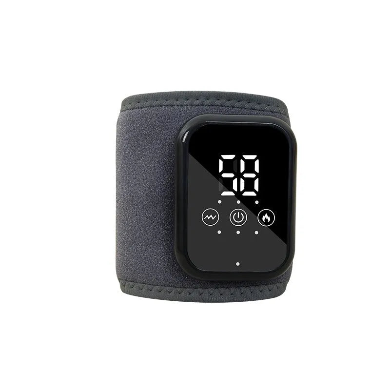 Black electric heating ankle sleeve showing 8W power specification
