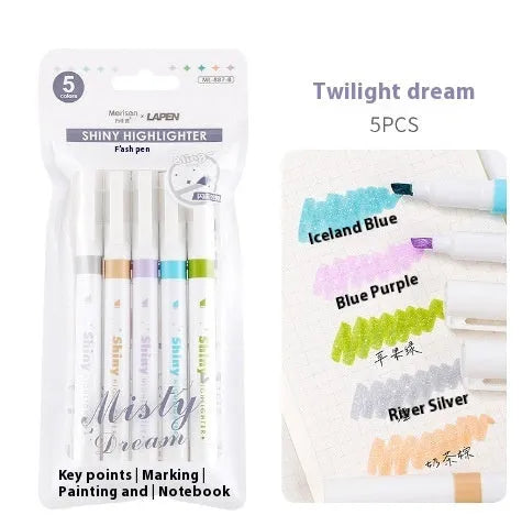 Super White Dazzling fine head painting pen with 2.8mm thick white tip, 14cm length, on dark surface