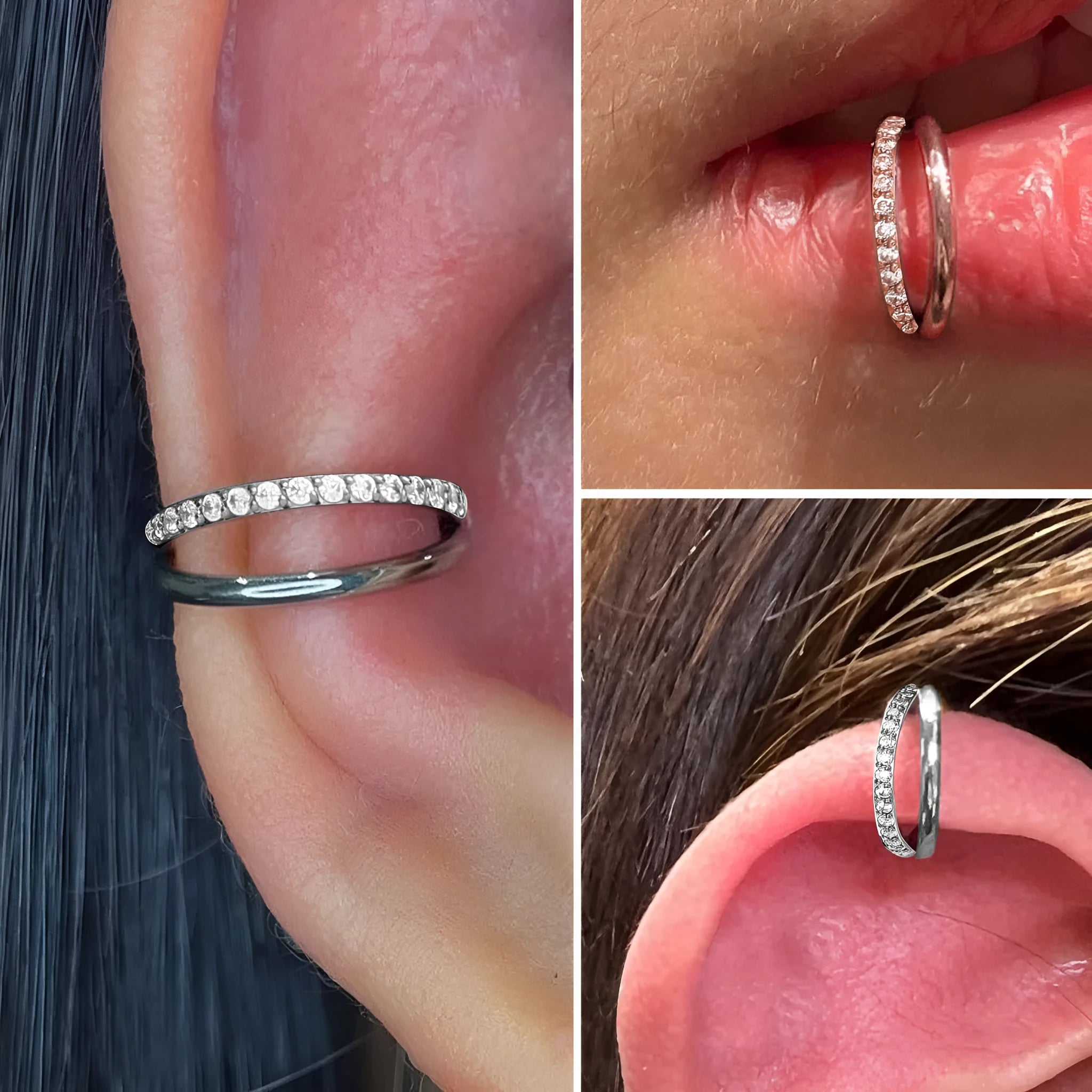 Titanium alloy fork nose ring set in various colours and lengths on 1.2mm gauge.