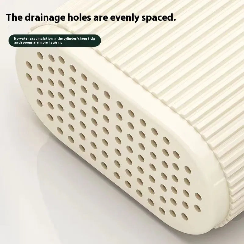 Plastic wall-mounted chopstick holder with drainage holes in beige, dark green or orange colour